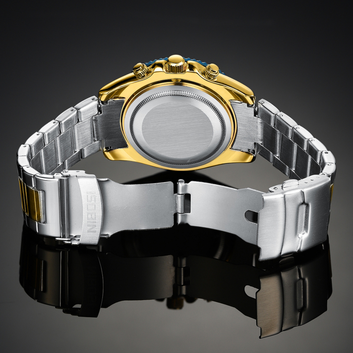 Ceas barbatesc Nibosi Business Otel inoxidabil Elegant Quartz Analog Albastru [3]