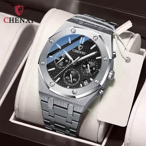 Ceas barbatesc Chenxi Cronograf Casual Fashion Business Quartz Argintiu [3]