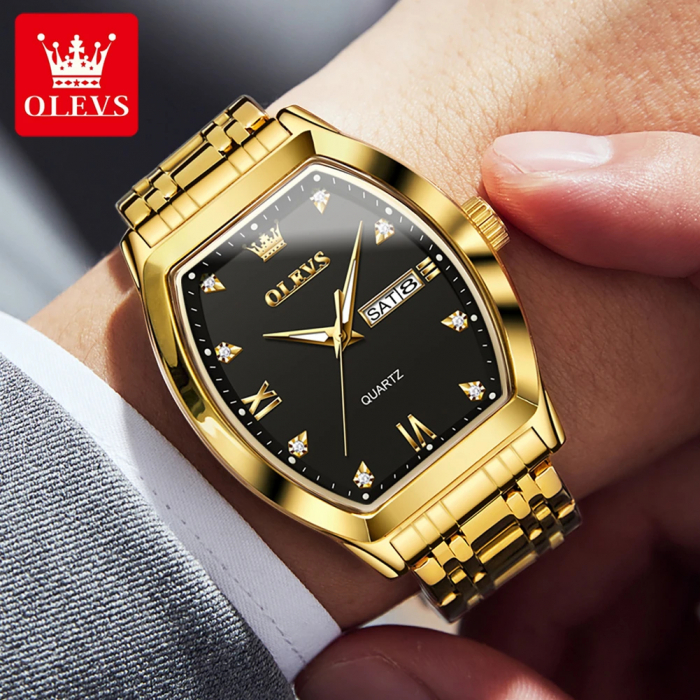 Ceas barbatesc Olevs Quartz Analog Elegant Business Fashion Otel Auriu [3]