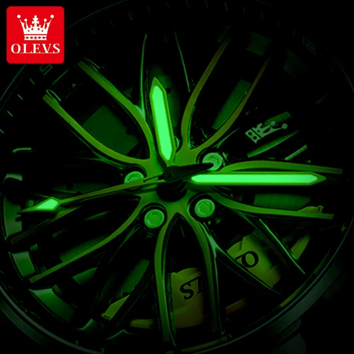 Ceas barbatesc Olevs Sport Casual Quartz Roata Rotativa NegruVerde [4]
