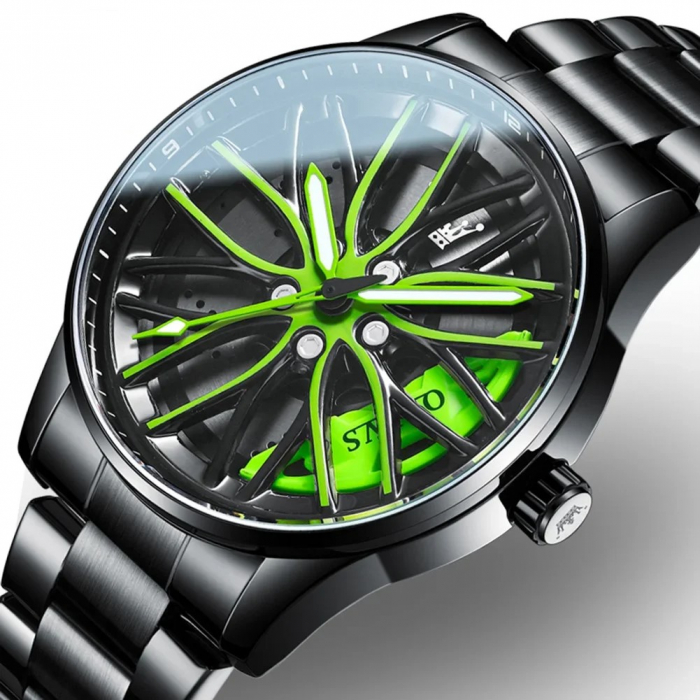 Ceas barbatesc Olevs Sport Casual Quartz Roata Rotativa NegruVerde [2]