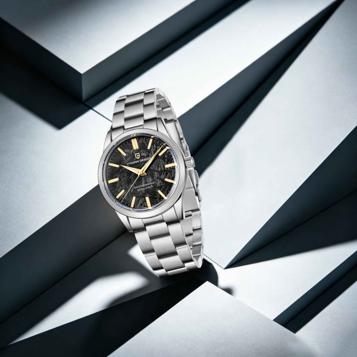 Ceas Bărbătesc Pagani Design PD-1734 Negru-Auriu, VH31, Safir, 100M, 40 mm [3]