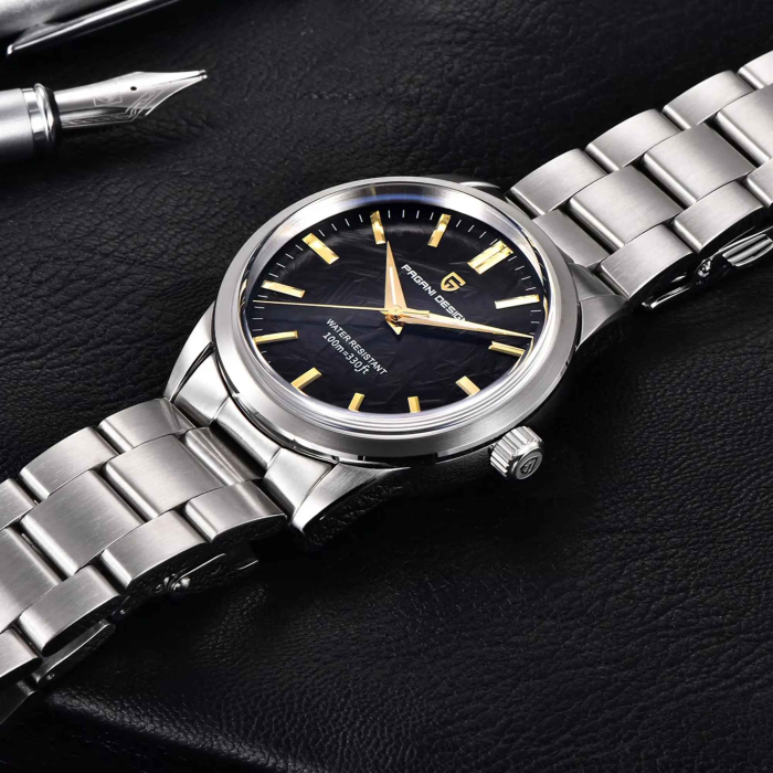 Ceas Bărbătesc Pagani Design PD-1734 Negru-Auriu, VH31, Safir, 100M, 40 mm [2]