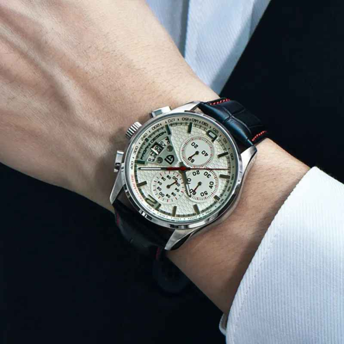 Ceas Bărbătesc PAGANI DESIGN PD-3306 Alb, Quartz Cronograf, Oțel 316L, 44mm [3]