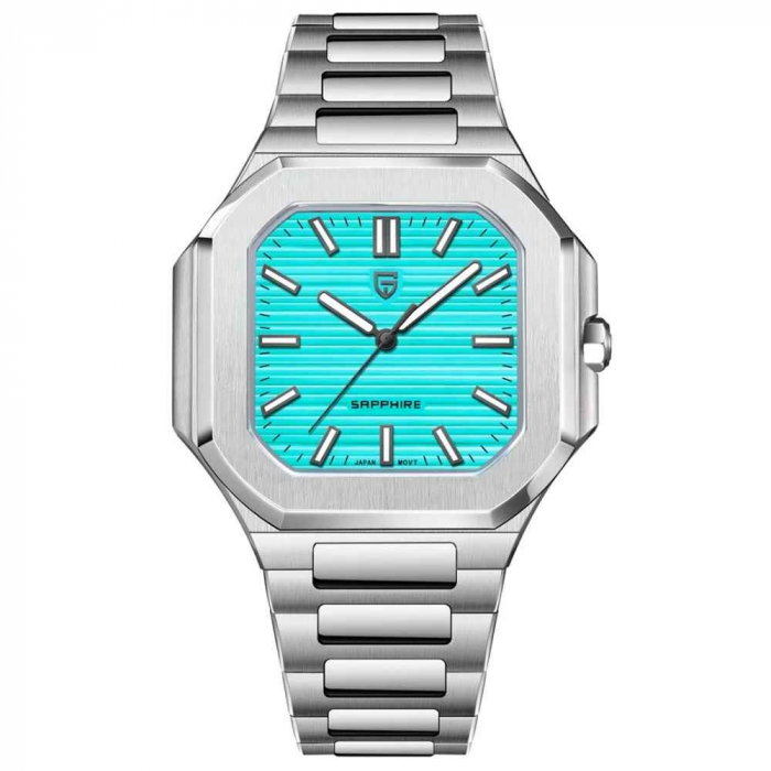 Ceas bărbătesc PAGANI DESIGN PD-YS019, cadran turcoaz, 37mm, safir sintetic, brățară inox [1]