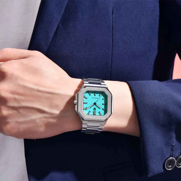 Ceas bărbătesc PAGANI DESIGN PD-YS019, cadran turcoaz, 37mm, safir sintetic, brățară inox [4]