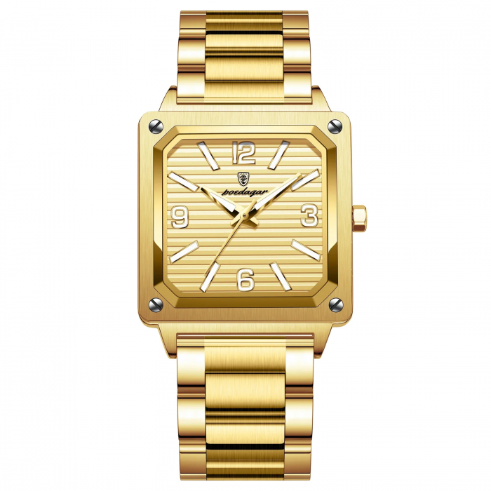 Ceas bărbătesc Poedagar Quartz, Brățară Oțel, Albastru-Argintiu, Casual & Fashion [1]