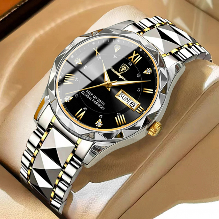 Ceas barbatesc Poedagar Quartz Analog Data Indici luminosi Argintiu [2]