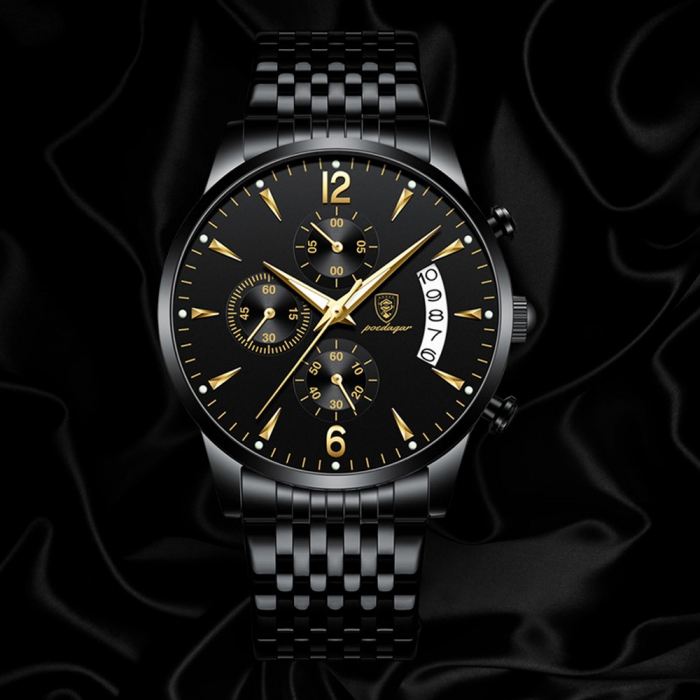 Ceas barbatesc, Poedagar, Cronograf, Data, Casual, Fashion, Negru [4]