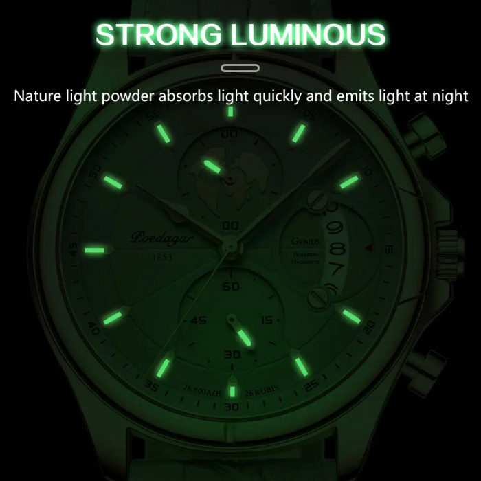 Ceas barbatesc Poedagar Indici luminosi Analog Quartz Data [6]