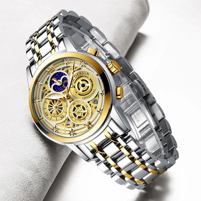 Ceas barbatesc Quartz Lige Otel Analog Data [4]