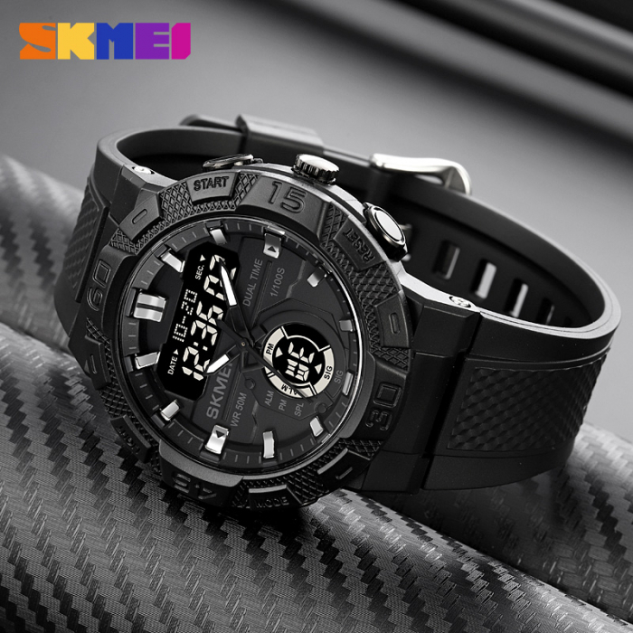 Ceas barbatesc Skmei Analog Digital Quartz Casual Cronometru Alarma Negru [4]
