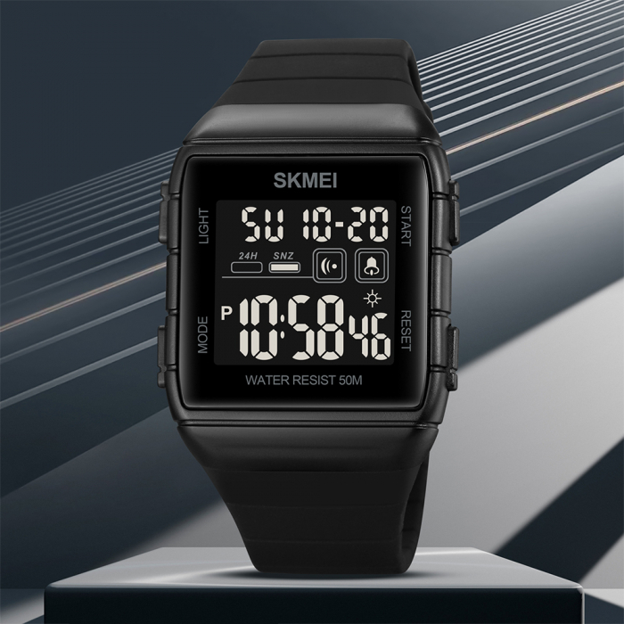 Ceas barbatesc Skmei Digital Alarma Negru Sport [2]
