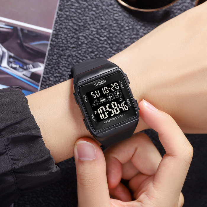 Ceas barbatesc Skmei Digital Alarma Negru Sport [3]