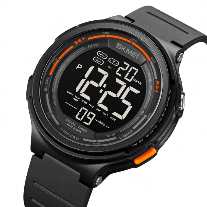 Ceas barbatesc Skmei Digital Alarma Sport Fashion Cronometru Lumina fundal Negru [2]