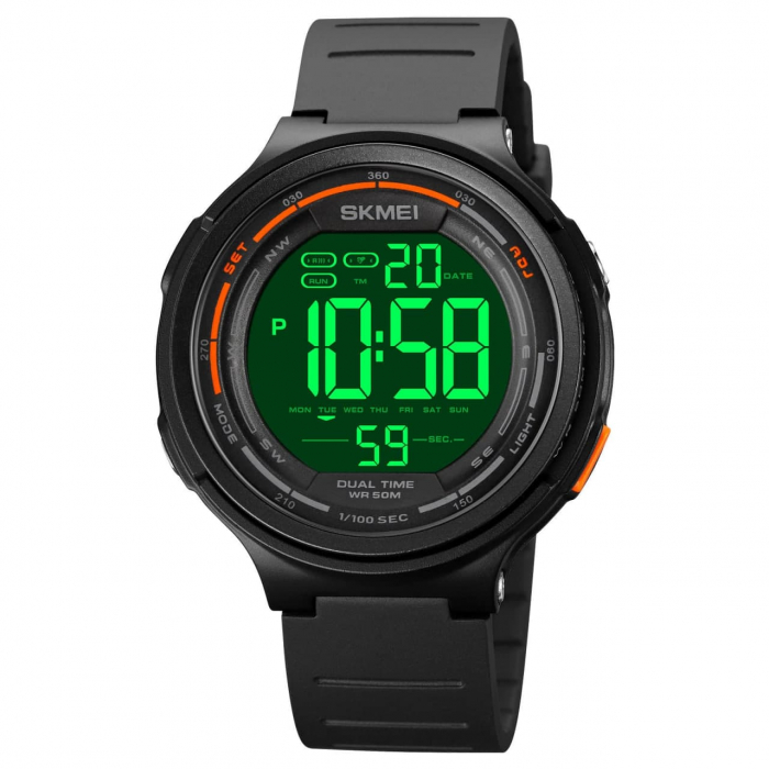 Ceas barbatesc Skmei Digital Alarma Sport Fashion Cronometru Lumina fundal Negru [3]