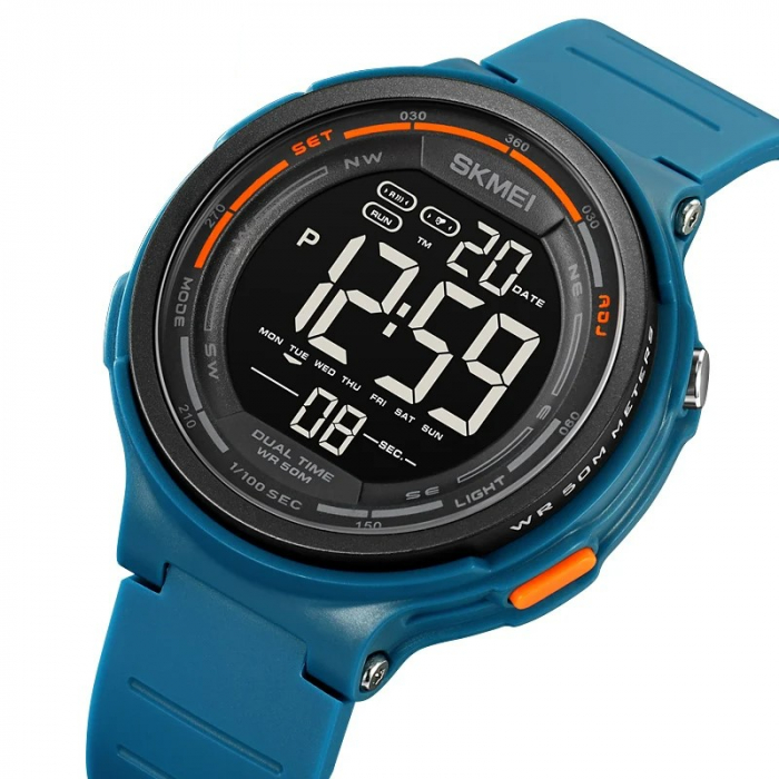 Ceas Sport barbatesc Skmei Digital Alarma Sport Fashion Cronometru Lumina fundal Albastru [2]