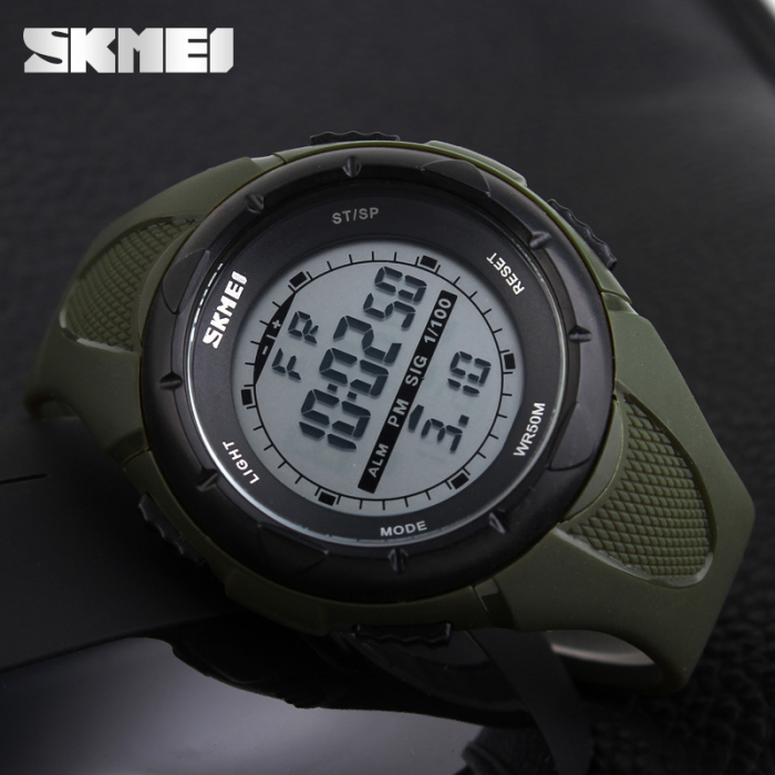 Ceas barbatesc Skmei Digital Casual Alarma Cronometru Stil Army Verde [2]