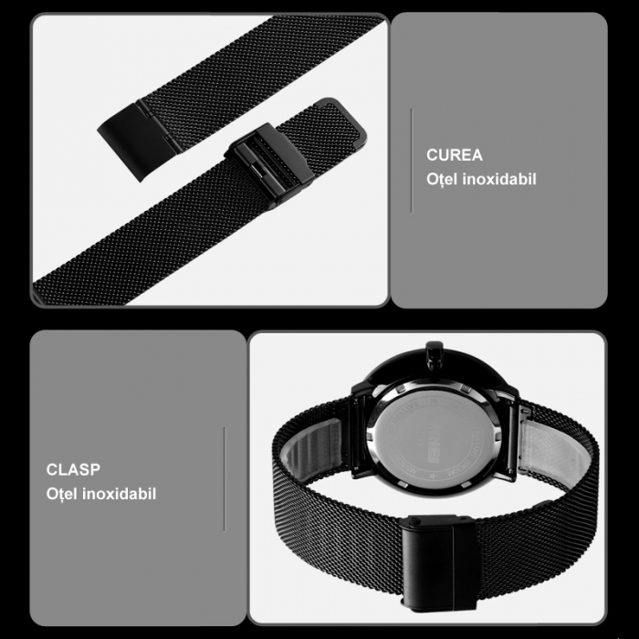 Ceas barbatesc Skmei Quartz Analog Bratara Reglabila Bratara din otel [2]