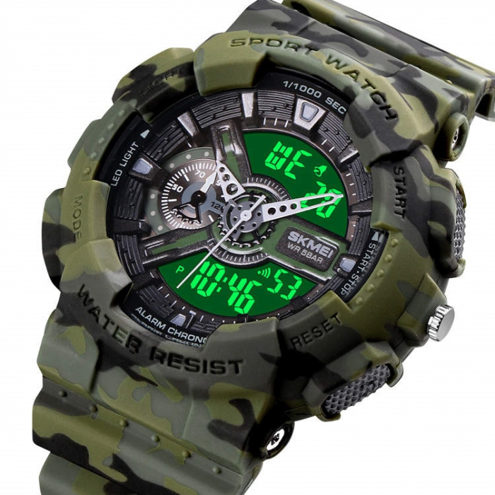 Ceas barbatesc Skmei Spor Camuflaj Digital Analog Quartz [2]