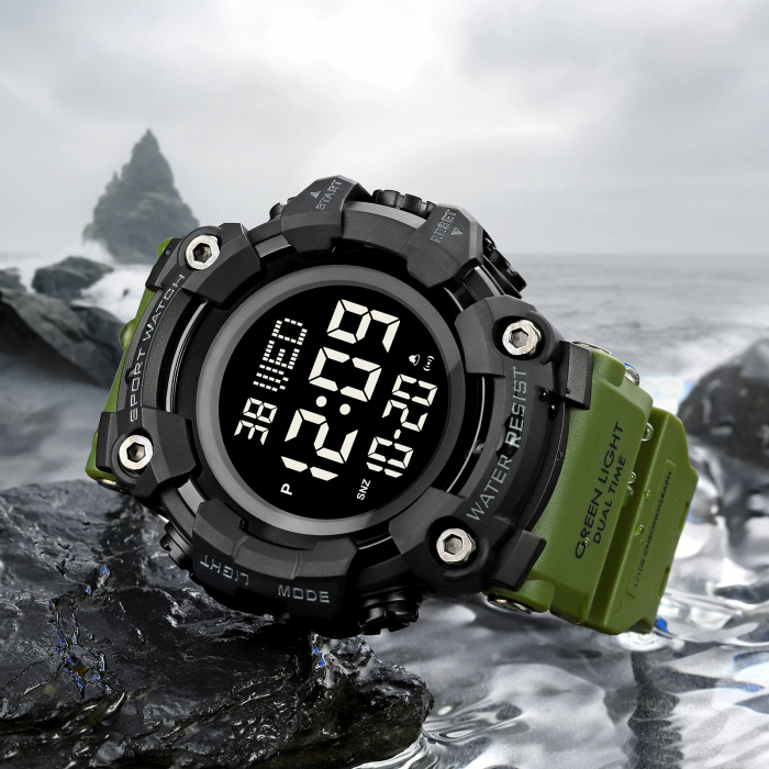 Ceas barbatesc Skmei Sport Cronometru Digital Alarma Lumina Militar [3]