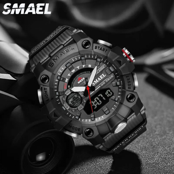 Ceas barbatesc Smael Militar Sport Negru Analog Digital Quartz [2]