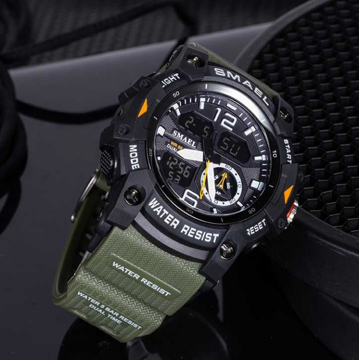 Ceas barbatesc Smael Sport Digital Cronometru Alarma Lumina Verde [3]