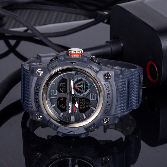 Ceas barbatesc Smael Sport Digital Cronometru Alarma Lumina Denim [3]