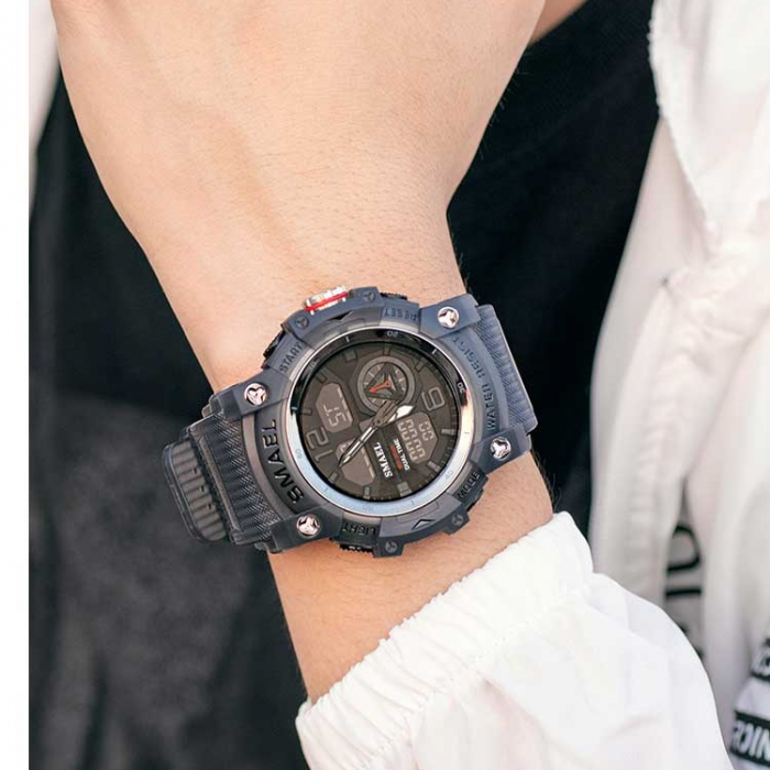 Ceas barbatesc Smael Sport Digital Cronometru Alarma Lumina Denim [2]