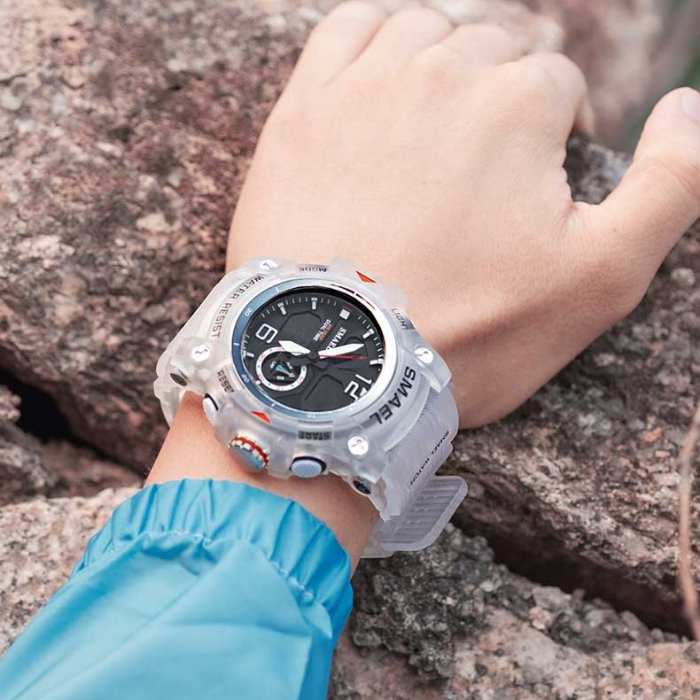 Ceas barbatesc Smael Sport Digital Cronometru Alarma Lumina Alb [3]