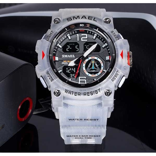 Ceas barbatesc Smael Sport Digital Cronometru Alarma Lumina Alb [2]