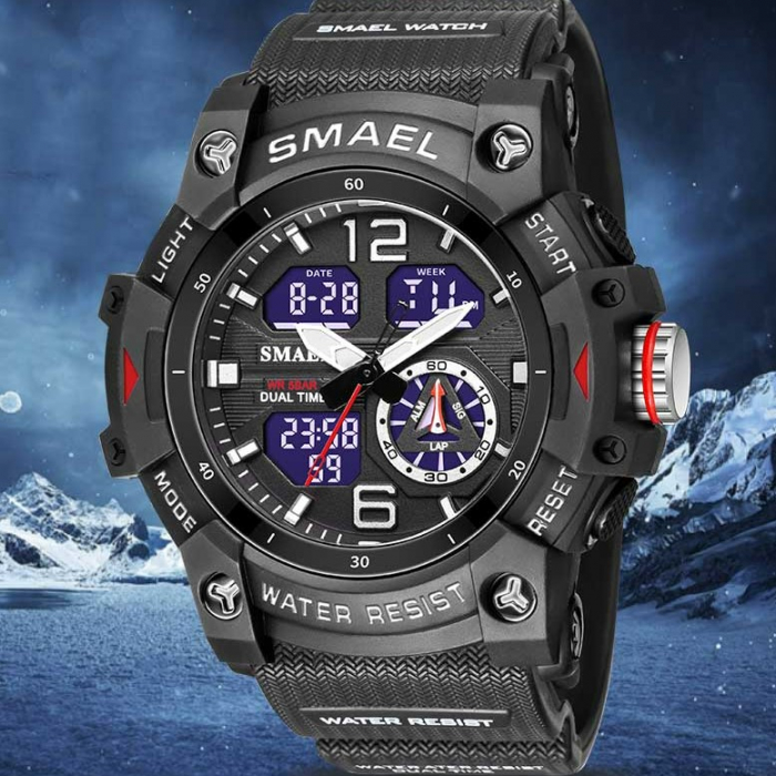 Ceas barbatesc Smael Sport Digital Cronometru Alarma Lumina Negru [2]