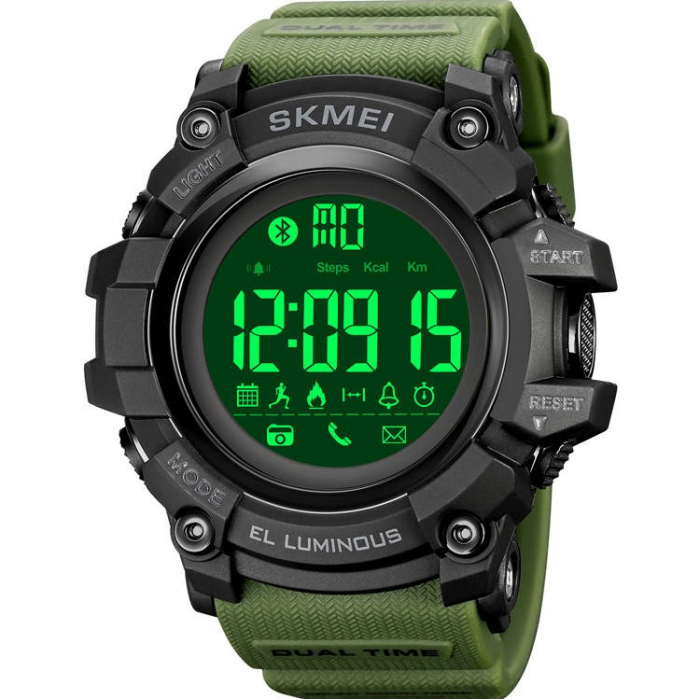 Ceas barbatesc Sport Skmei Alarma Pedometru Digital Verde [2]
