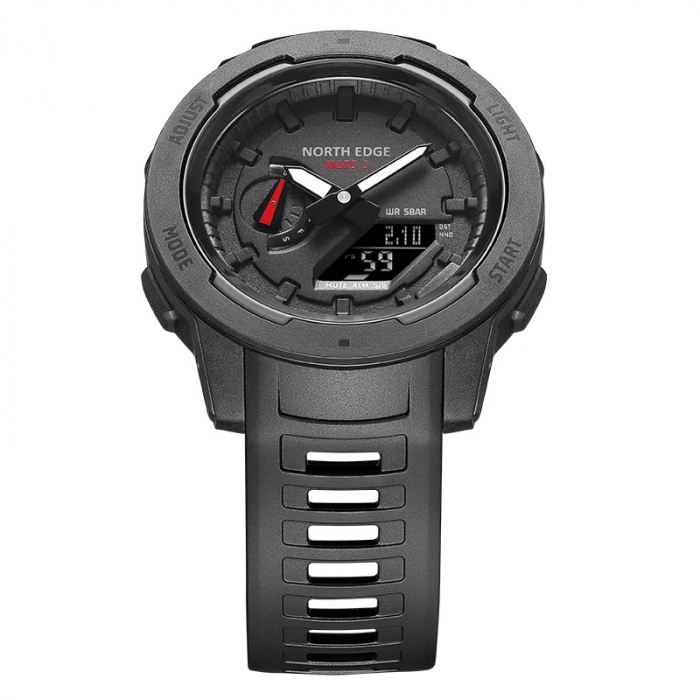 Ceas barbatesc de mana North Edge Pedometru Lumina de fundal DST Negru [3]