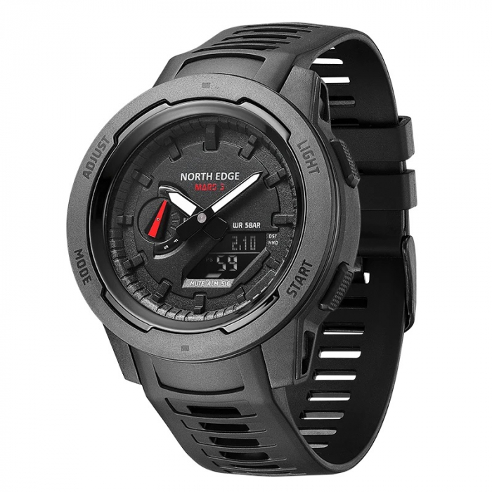Ceas barbatesc de mana North Edge Pedometru Lumina de fundal DST Negru [2]