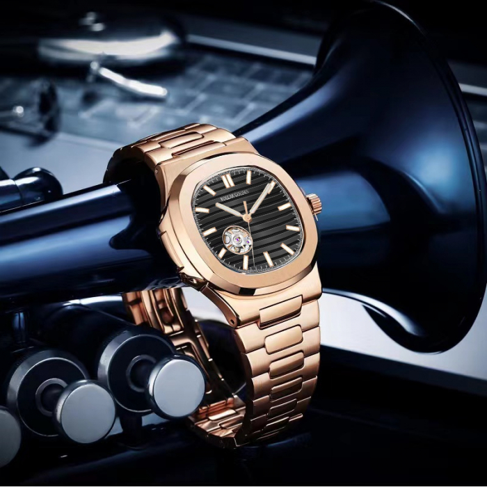 Ceas barbatesc Rollar Golden Indici luminosi Mecanic Automatic Auriu [2]