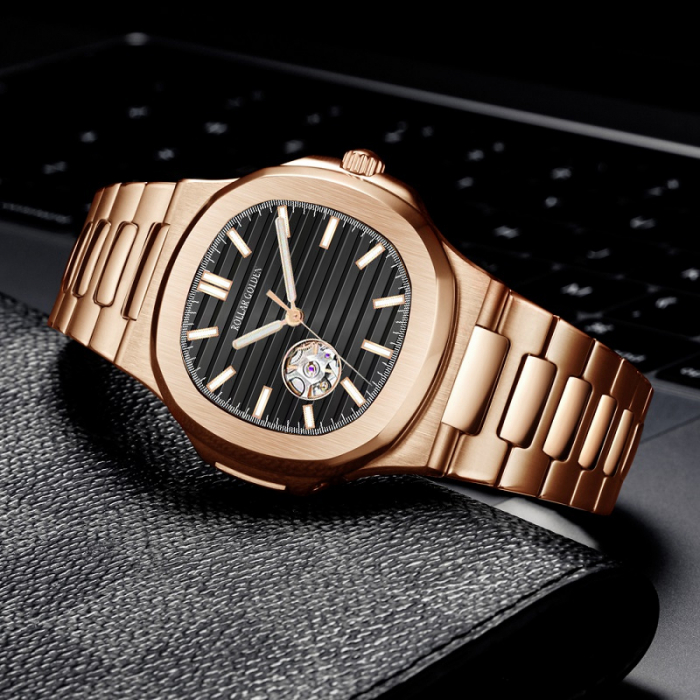 Ceas barbatesc Rollar Golden Indici luminosi Mecanic Automatic Auriu [4]