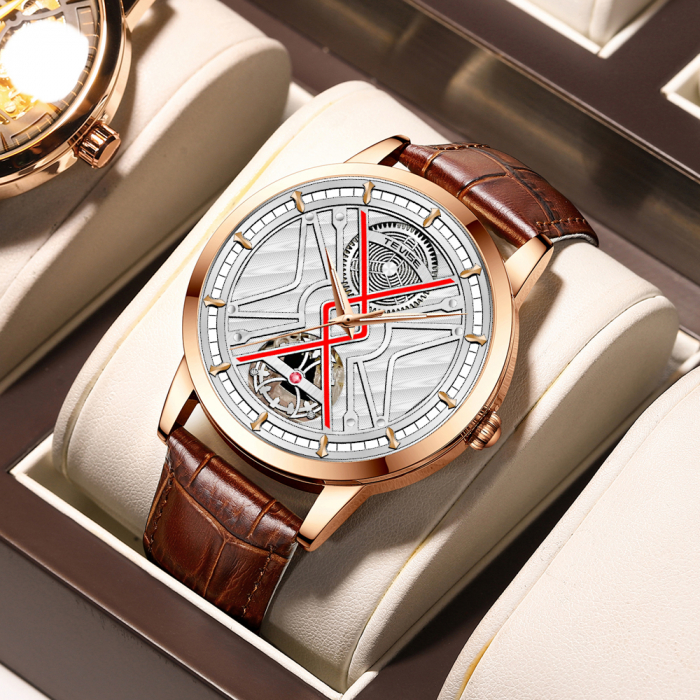 Ceas barbatesc Tevise Maro Elegant Business Mecanic Automatic Piele [2]