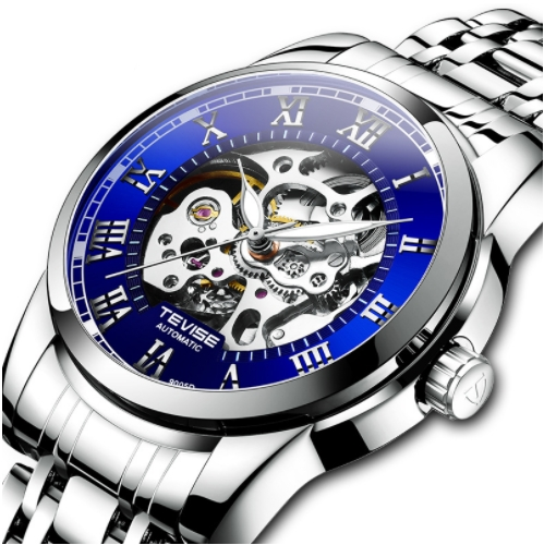 Ceas barbati Tevise Mecanic Automatic Argintiu Analog Afisare data Otel [3]