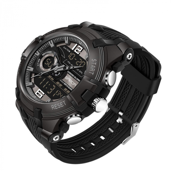 Ceas barbatesc TIO Alarma Cronometru Lumina Silicon Quartz Digital Analog [8]