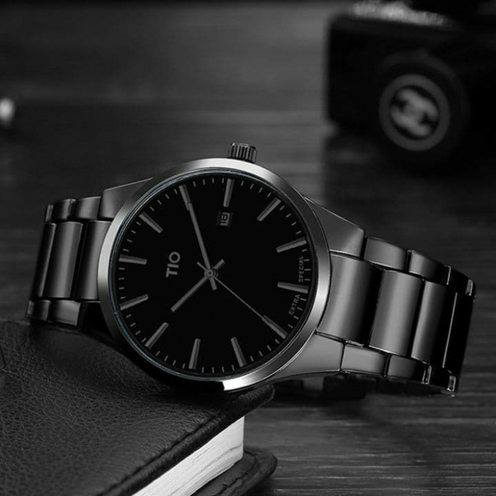 Ceas barbatesc Tio Elegant Quartz Otel Negru [5]