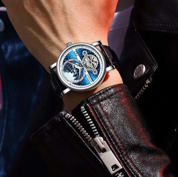 Ceas barbatesc Tio Mecanic Automatic Curea piele Indici luminosi Business Elegant Clasic [2]