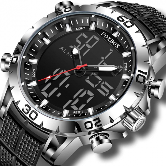 Ceas barbatesc de mana Fox Box Dual Time Luxury Sport Casual Stil Militar Fashion [3]