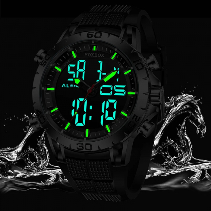 Ceas barbatesc de mana Fox Box Dual Time Luxury Sport Casual Stil Militar Fashion [6]