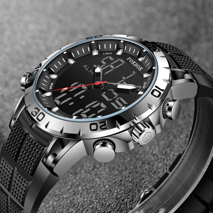 Ceas barbatesc de mana Fox Box Dual Time Luxury Sport Casual Stil Militar Fashion [4]