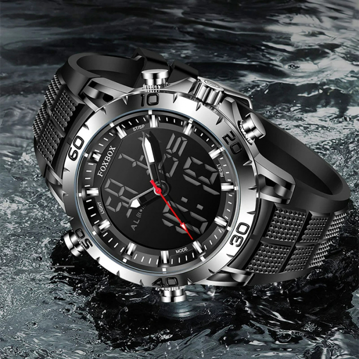 Ceas barbatesc de mana Fox Box Dual Time Luxury Sport Casual Stil Militar Fashion [5]