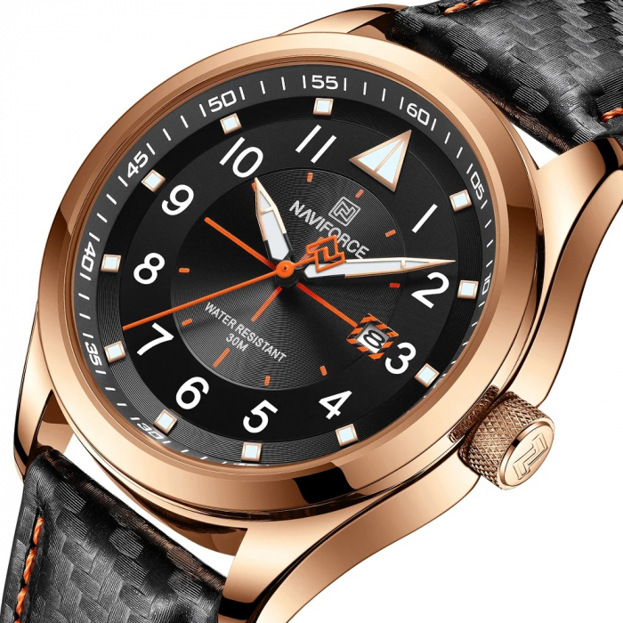 Ceas barbatesc de mana Naviforce Elegant Casual Militar Fashion Piele naturala [2]