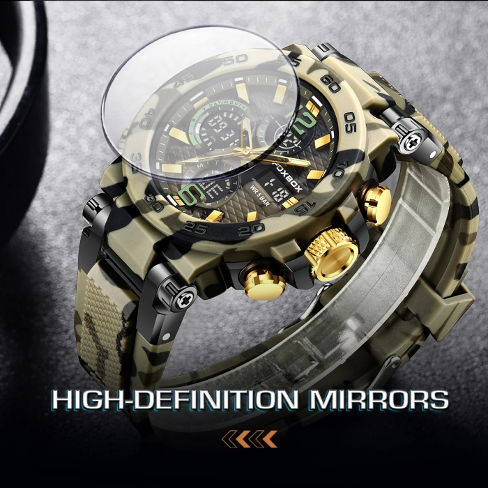 Ceas Bărbați Lige 0077 Camuflaj – Design Military, Funcții Multiple, Afișaj Luminos, Rezistent la Apă 5ATM [4]