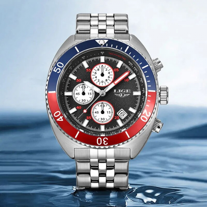 Ceas barbati Lige Elegant Business Argintiu Quartz Indici luminosi Analog Data [6]