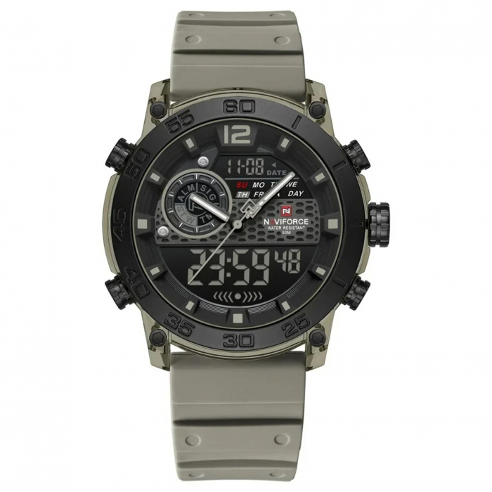 Ceas Bărbați Naviforce 6104 Kaki – Funcții Multiple, Design Sport, Cronometru, Rezistent la Apă 5ATM [1]